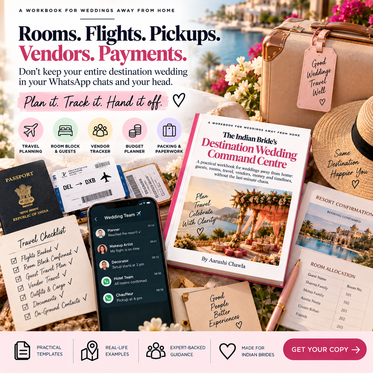 Destination wedding planner workbook for Indian brides