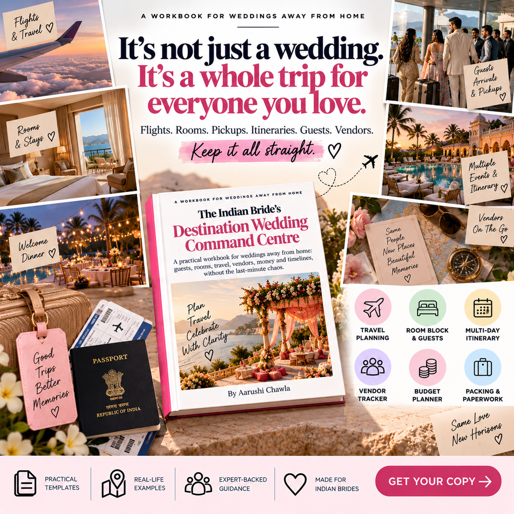 Destination wedding planner workbook for Indian brides